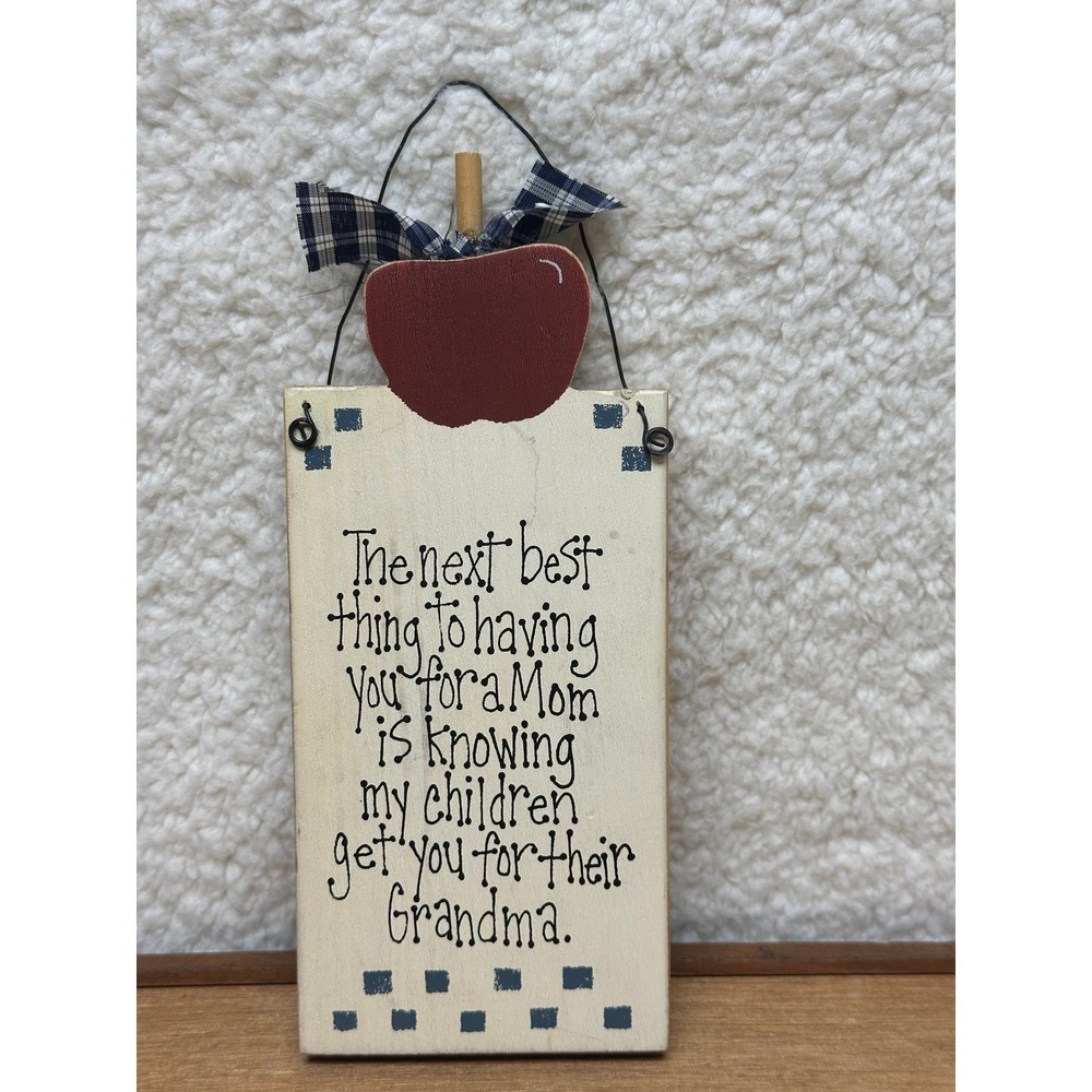 Wooden Wall Plaque Grandma Mom Apple Rustic Decor Sierra Gift Company